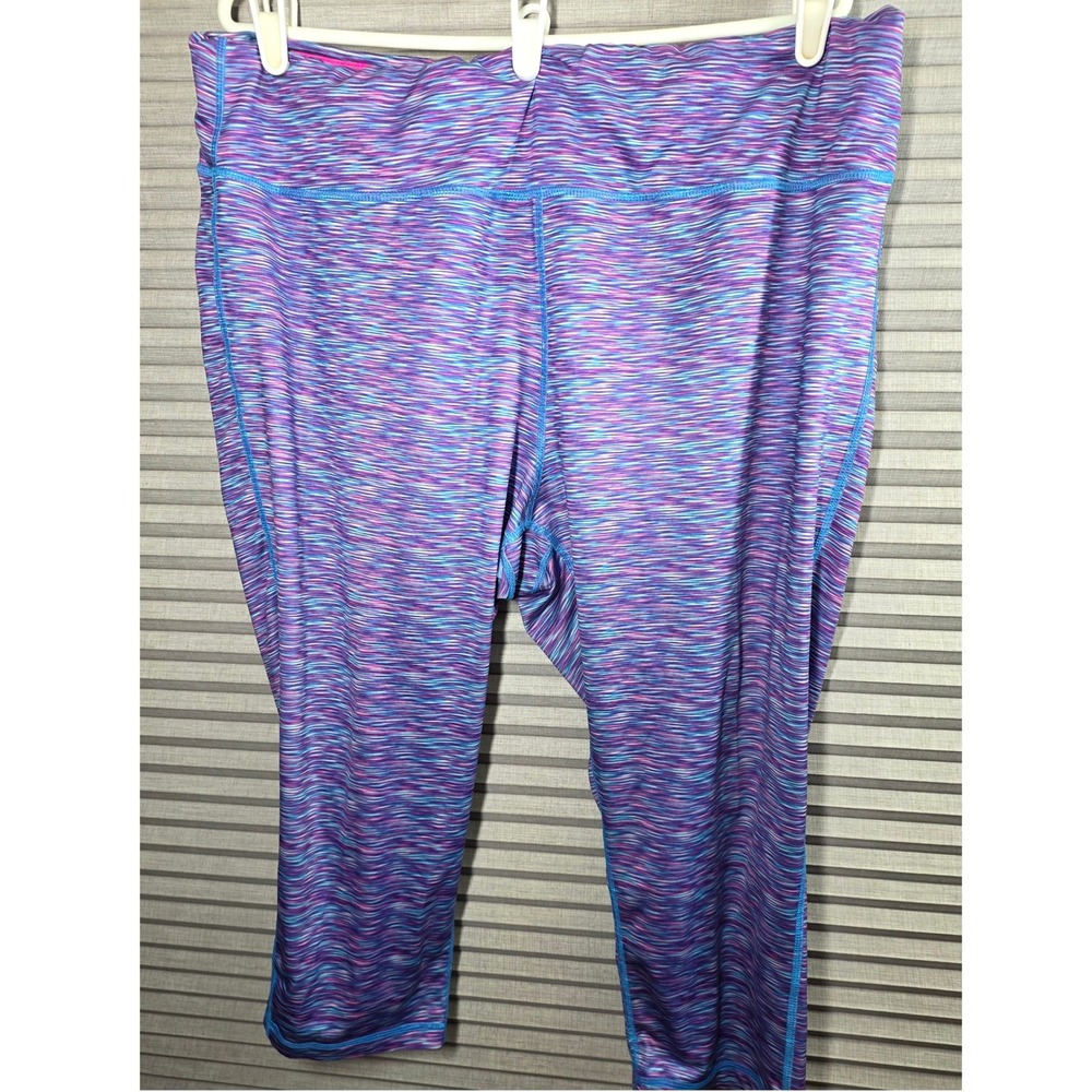 Pro Player Capris Cropped Leggings Plus Size 2X Purple Pink Blue White Wicking